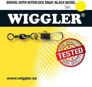 Bild på Wiggler Swivel Interlock Snap Black Nickel (2-10 pack) #14 / 11kg (10 pack)