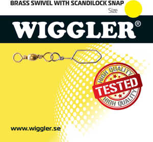 Bild på Wiggler Brass Swivel Scandilock Snap (2-10 pack) #5/0 / 70kg (2 pack)